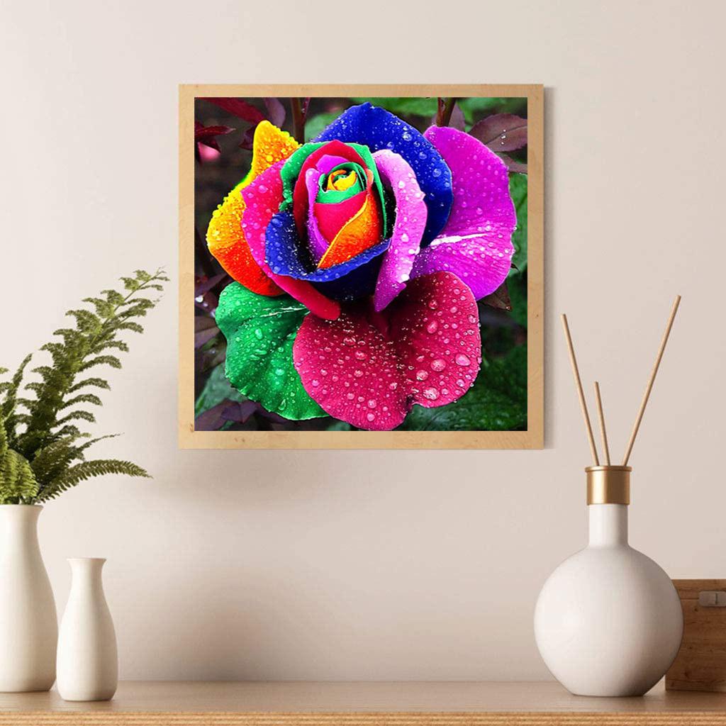 5D-Diamantgemälde zum Selbermachen, wunderschöne Blumen in verschiedenen Farben, Diamant-Stickerei, Kreuzstich-Set, komplettes Strass-Mosaik, Heimdekoration