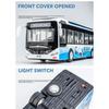 1/43 Large Size Electric Tourist Toy Traffic Bus Alloy Passenger Car Model Diecast Metal Toy Business Bus Model Sound Light Kids Gift
