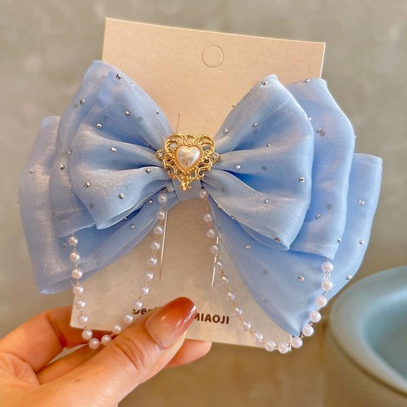 Princess Crown Bow Duckbill Clips Sweet Cute Girls Hair Side Clip Kids Headwear Birthday Party Present Photo Props Accessories