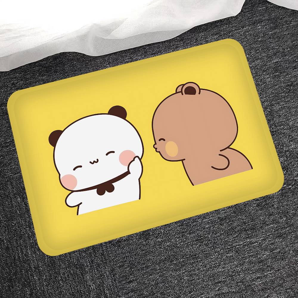Bear Cartoon Kawaii D-Dudu B-Bubu Door Mat Washable Non-Slip Living Room Sofa Chairs Area Mat Kitchen Doormat Area Rug