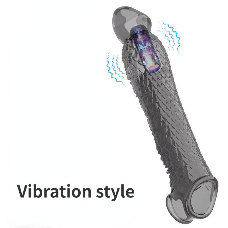 Realistic Penis Sleeve Vibrator Penis Enlargement Delay Ejaculation Reusable Condom Dick Cover Sex Toys for Men Sex Products