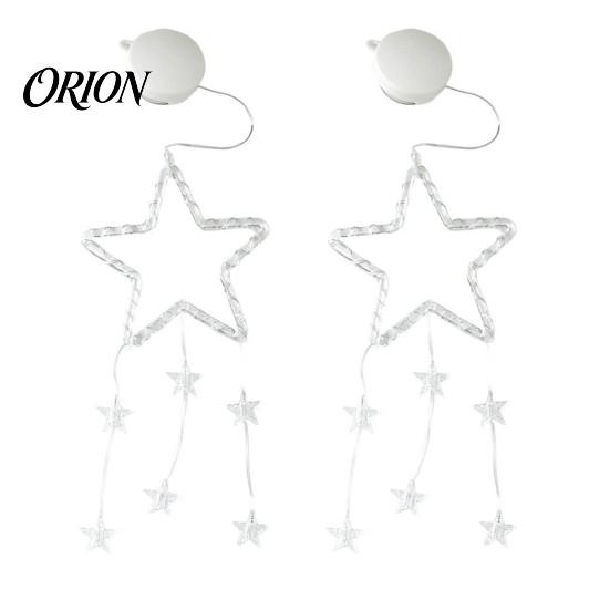 Christmas Star String Lights LED Window Decoration, Battery Operated Hanging Warm Waterproof Fairy Lighted Shaped Light for Walls, Windows,