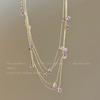 Layered Zirconia Crystal Necklace - Elegant, Shiny, Versatile Clavicle Chain