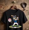 Men's and Women's T-shirts Goat Baseball Player Funny Animal Sports Graphic