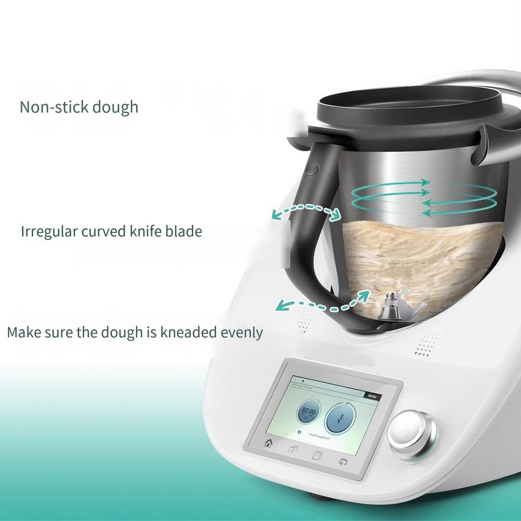 Cabeça de Massa de Aço Inoxidável Cabeça Misturadora de Massa Cortador de Massa Cabeça Misturadora Multifuncional para Mistura e Sovadura Sem Esforço