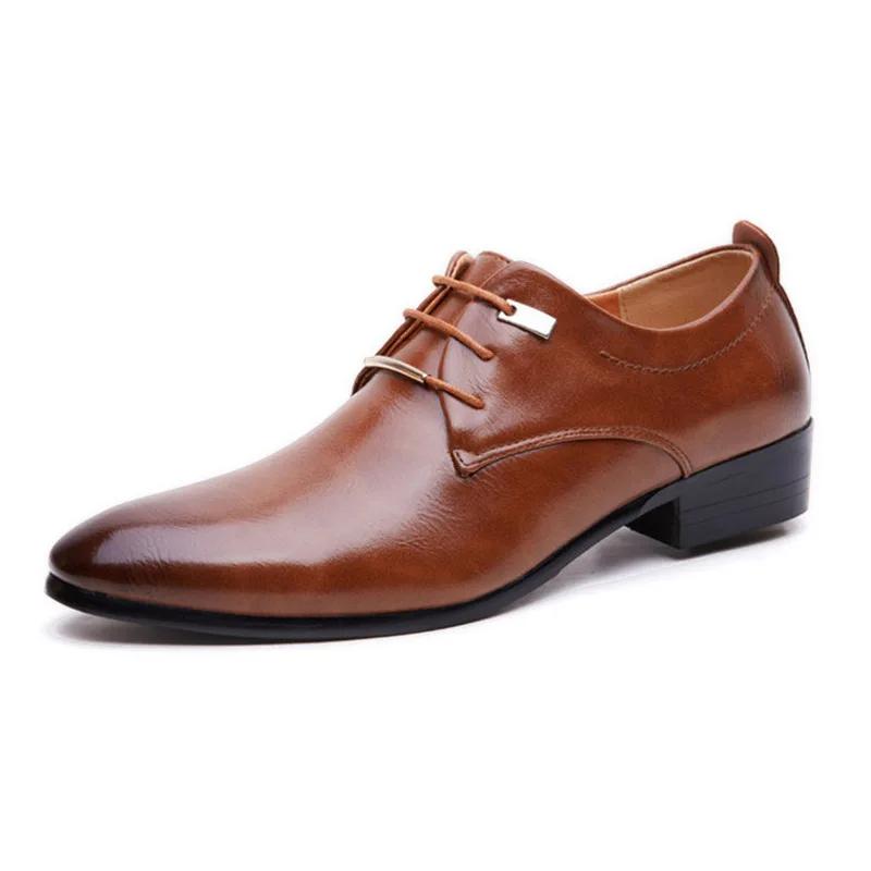 Retro Męskie Skórzane Buty Styl Brytyjski Męskie Biurowe Buty Wizytowe Moda Męskie Biznesowe Mokasyny Buty Ślubne Zapatos Para Hombre