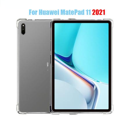 2 IN 1 Tablet-Hülle mit Glas für Huawei MatePad 11 2021 10.95 Silikon Softshell TPU Airbag-Hülle Transparente Schutzhülle für DBY-W09
