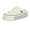 Baotou slippers women's summer wear 2025 new canvas shoes versatile students lazy half drag thick soles ins tide