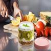 4er-Pack Joghurtgläser aus Glas mit Deckel, luftdicht verschlossene, weithalsige Lebensmittelbehälter, geeignet für die Aufbewahrung von Joghurt über Nacht im Gefrierschrank