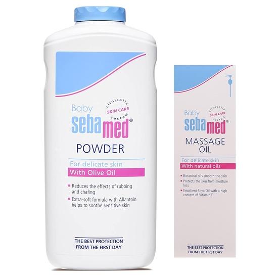 

Sebamed Детская присыпка SebaMed, 200 г и детское массажное масло, 150 мл, комплект