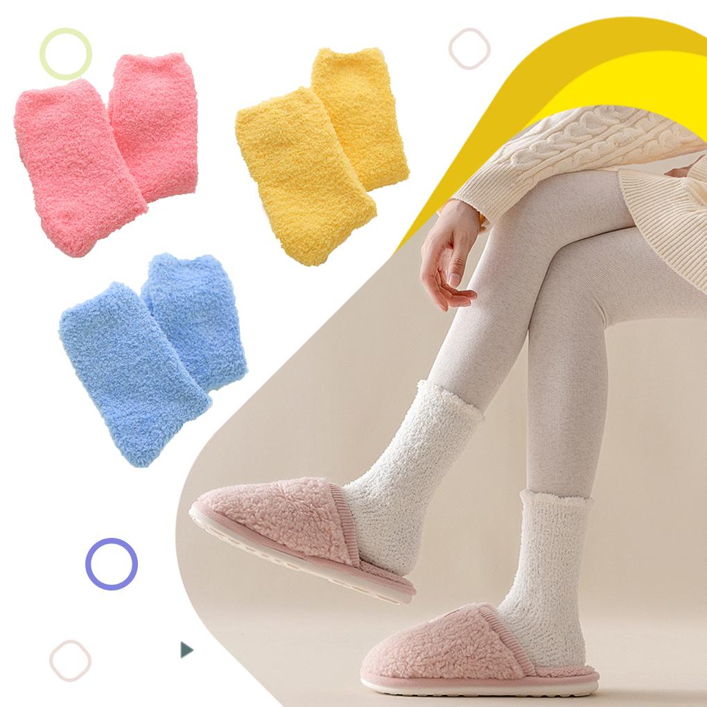 Women Coral Fleece Socks Warm Thick Socks Long Midi Low Lined Slipper