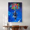 Banksy Leinwand-Poster, Junge, Ballonflug, Dekoration, Bild, Graffiti, Leinwandgemälde, Wandkunst, Heimdekoration