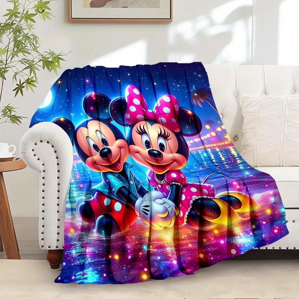 

1pc Flannel Minnie Mouse and Mickey Mouse Bedding Throw Blanket Sofa Cover Gift Home Decor - Perfect for Sofa, Bed or Any Furniture - 75x90cm