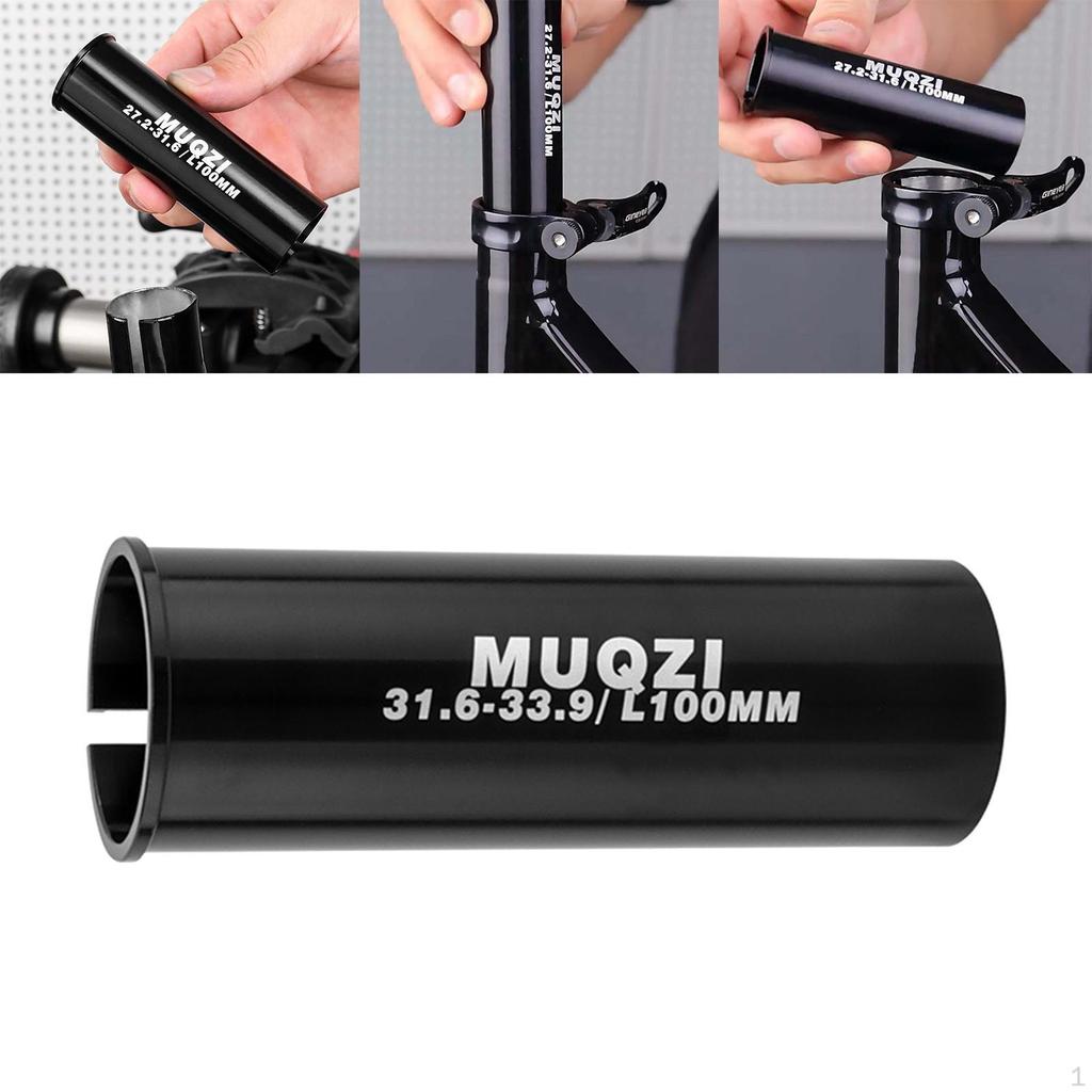 Bike Seat Post Shim Reducing Sleeve Extended 100mm Long Conversion Converter for Mountain BMX