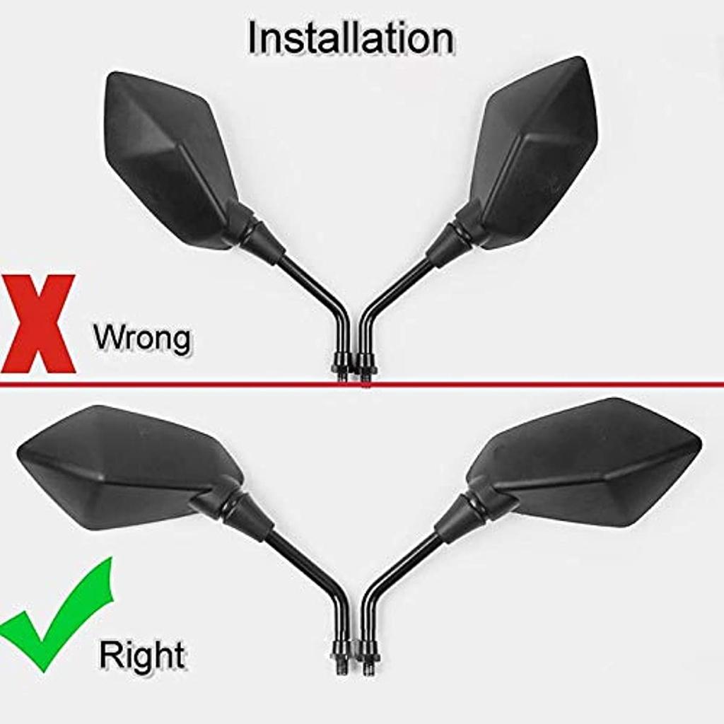 Paar Spiegel für Motorräder Universal-Lineal für Roller ATV Fahrrad Fahrrad Gewindebolzen 10 mm