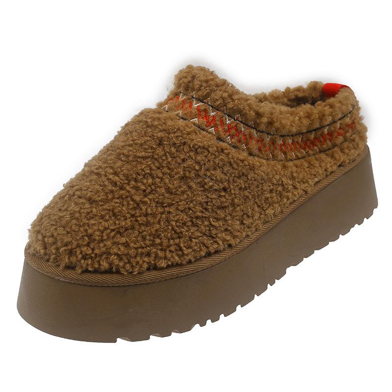 

Новые плюшевые утепленные теплые хлопковые туфли осень и зима повседневные универсальные толстая подошва увеличивающие рост легкие женские туфли 39 коричневый
