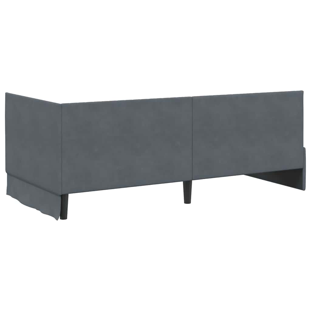 Corner Bed Frame with Headboard Dark Gray 90 Cm X 190 Cm Velvet