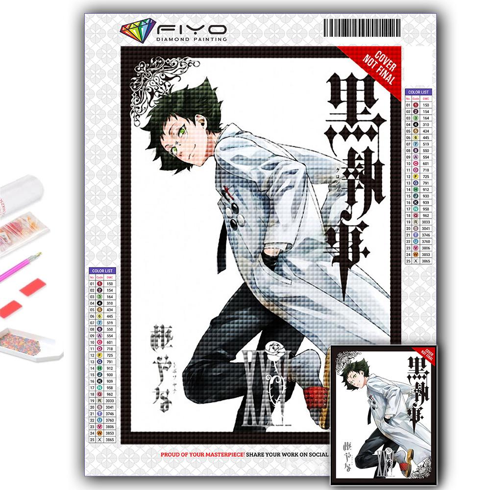5D Diy Diamond Painting Anime Black Butler Cross Stitch Full Diamond Embroidery Mosaic