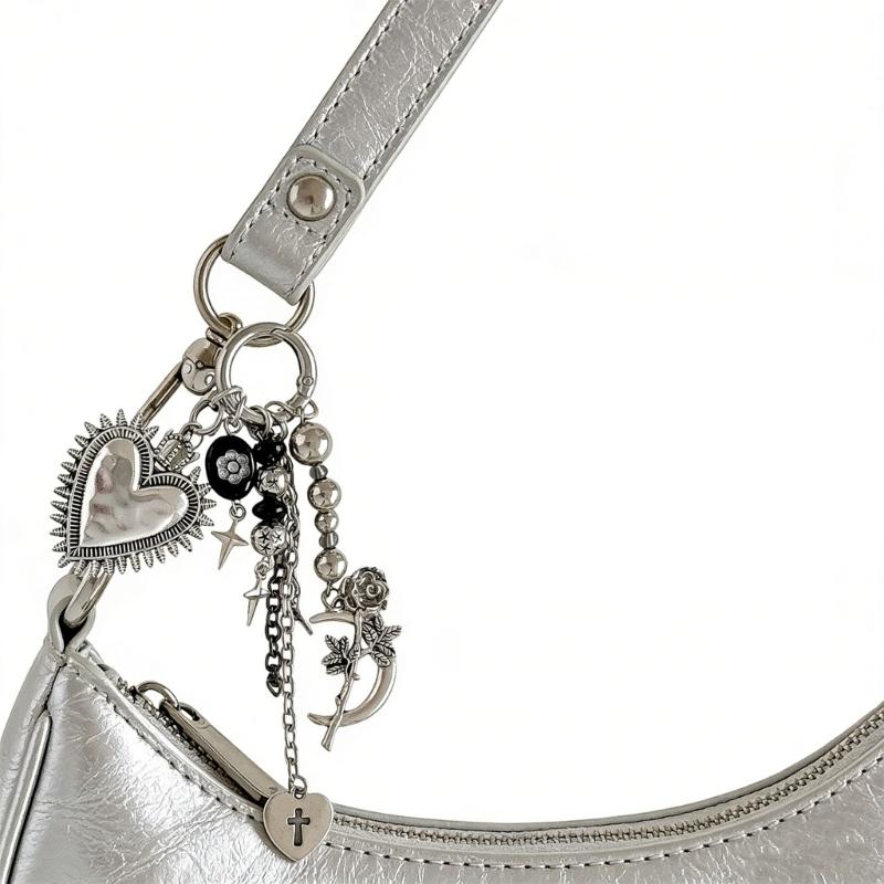 Portachiavi Cuore Spinoso alla Moda Fascino Elegante per Borsa Accessori Estetici Portachiavi Ciondolo Stiloso per Borsa per Ragazze Trendy