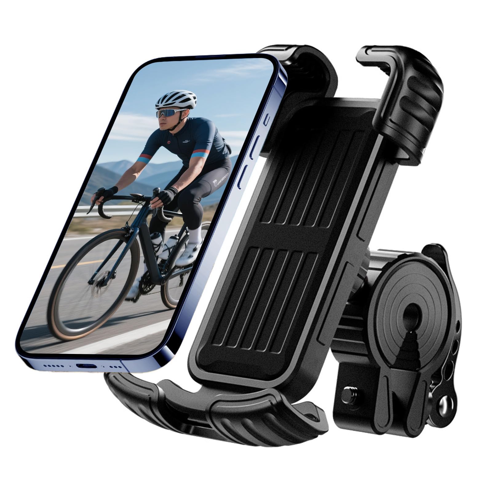 

Bicycle Smartphone Holder Stand Camera Easy Smartphone Holder for Road and Cross Compatible with iPhone Pro [wowlomo] [360° Rotation, Unobstructed] чёрный