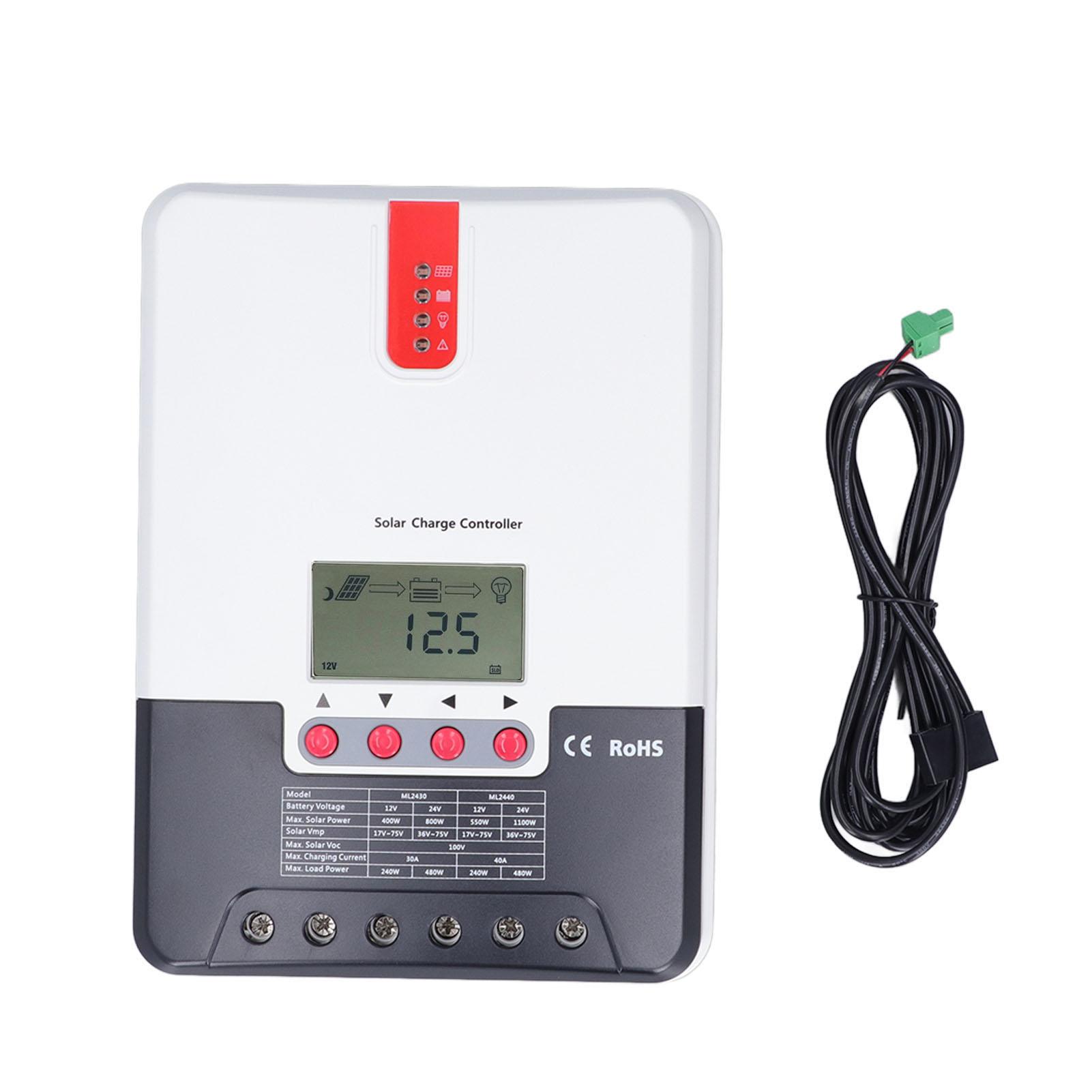 

MPPT Контроллер солнечной зарядки 12В/24В 40А IP32 Водонепроницаемый Быстрый отклик для автодомов Дома Яхт