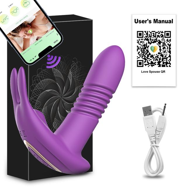 Bluetooth Thrusting Vibrator for Women APP Rotating Telescopic Dildo Remote Control G Spot Massage Clitoris Stimulator Sex Toy