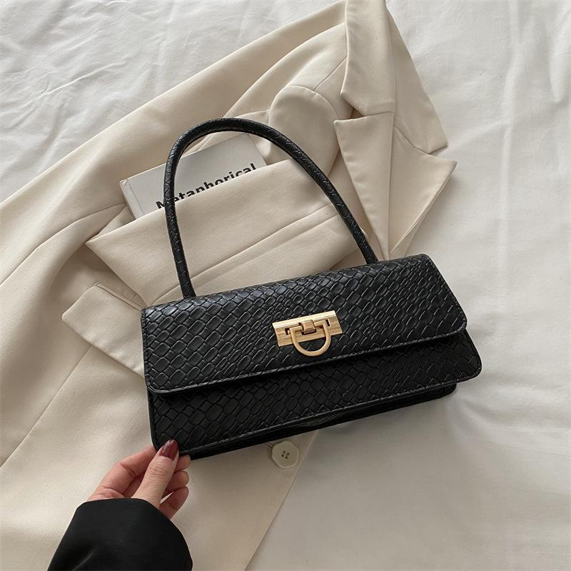 One Shoulder Underarm Handbag Bag Summer Large Capacity 2025 Foreign Style New Model Texture Lock Weave Women