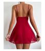 Lace Spaghetti Strap Mesh Nightgown - Sexy See-through Lingerie for Women