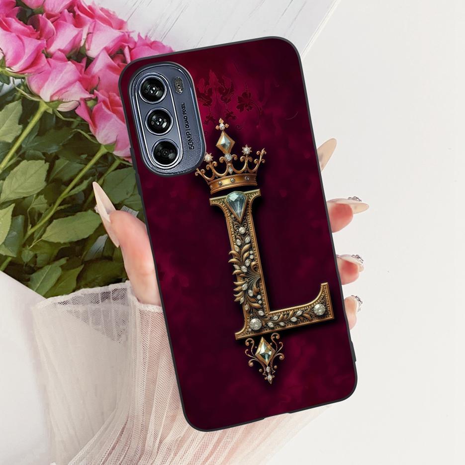 Für Motorola Moto G62 5G Hülle Niedliche Krone Buchstaben Abdeckung Stoßfest Weiches TPU Handyhülle Für Motorola G62 Moto G 62 MotoG62 5G Taschen