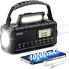 Multifunctional emergency radio, solar power bank, flashlight, reading light
