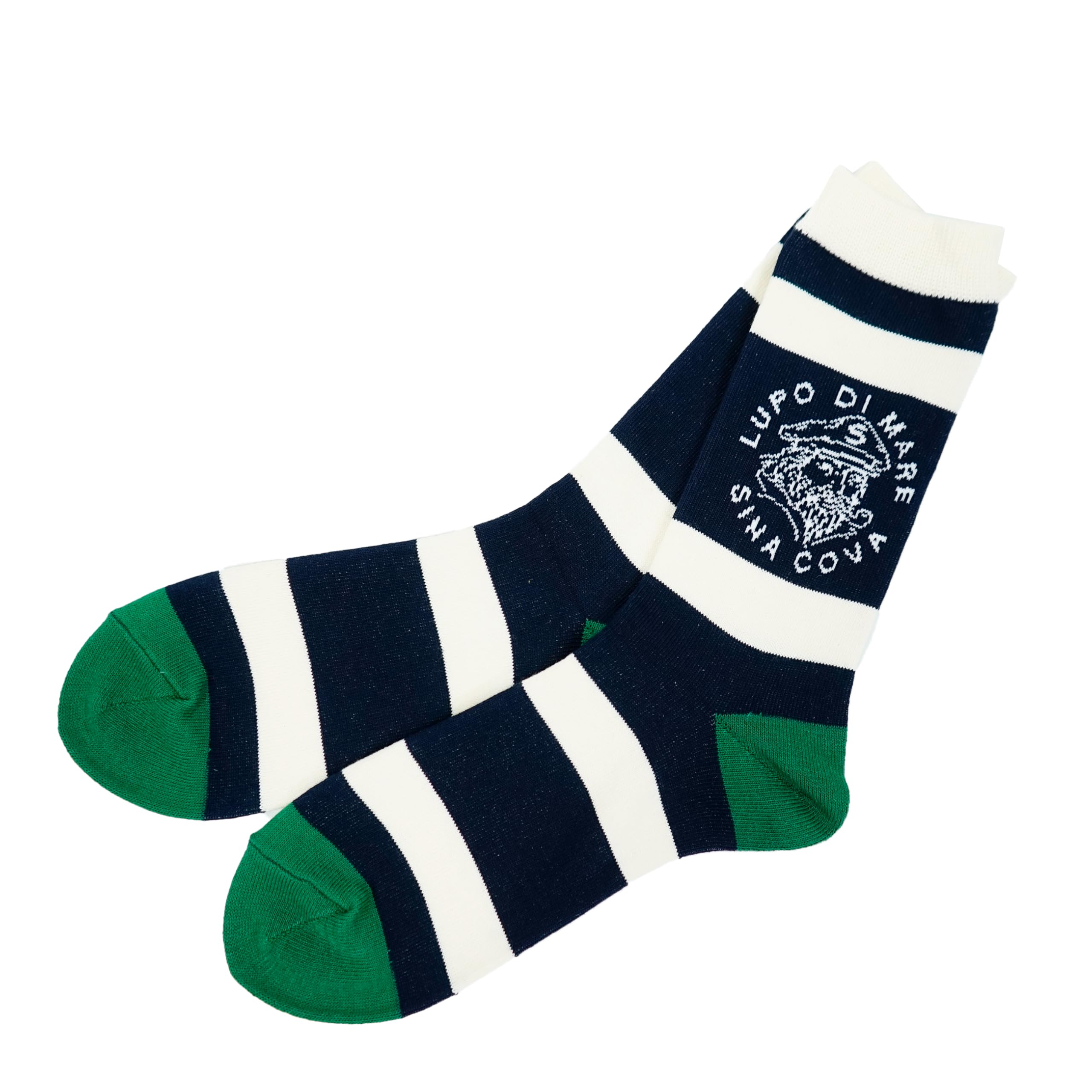 

Sinacova Men s Long Socks, Size 25-27cm, Casual, Sporty, Crew Socks with Striped Captain Print, 24277410 (Navy)