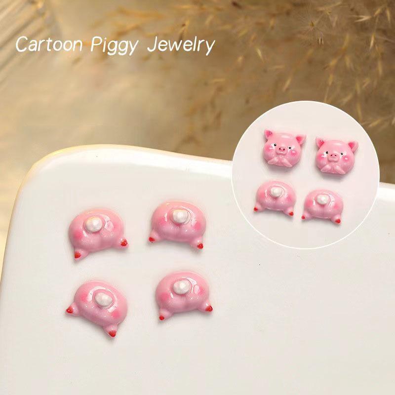 

Украшения для ногтей, Чистые знаменитости, Аксессуары для милых мультяшных поросят, Девичье сердце, Свиная попа, Трехмерные аксессуары для ногтей из смолы