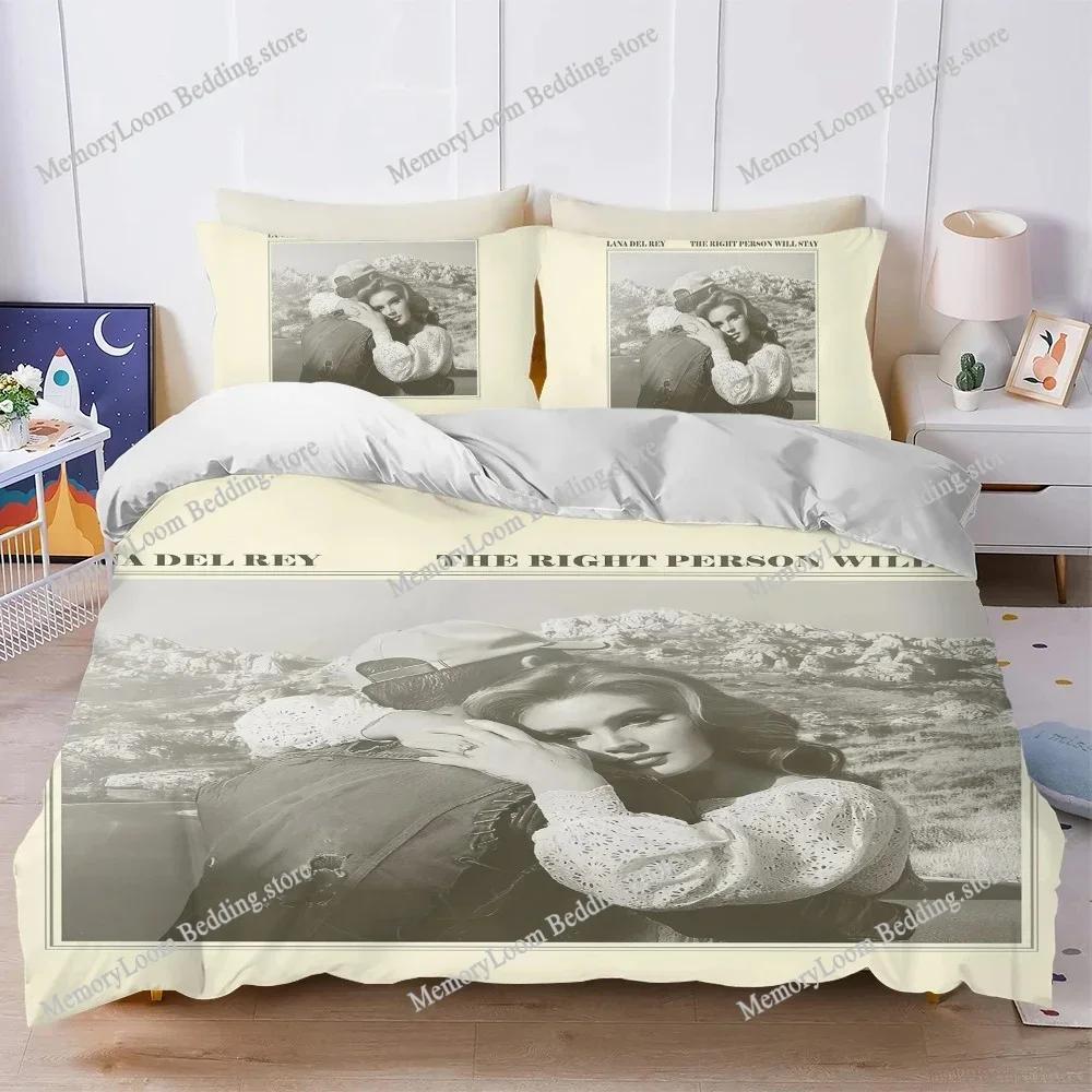 Singer L-Lana Del-Rey Music Duvet Cover Set Style Bedding Soft Laundry Cotton Bed Four Seasons Student Dormitory Home Textile029