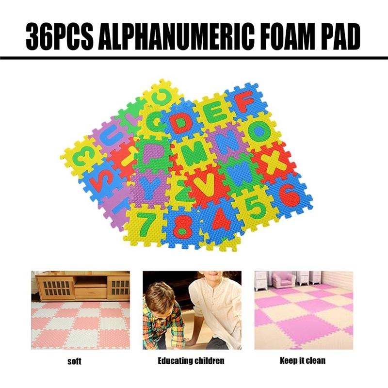 Smart Mom Baby Items Puzzle Play Mats 36 Pieces of Digital Letters Children's Puzzle Foam EVA Puzzle Pad Shatter-Resistant