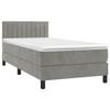 VidaXL Divan Bed and Mattress Light Grey 90x200 Cm Velvet - Model 3141401