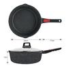 RANXINGST 24cm Frying Pan with Lid, Induction Compatible, Non-Stick, 1-3 Person, Deep Stir-Fry Pan with Removable Handle and Spout, PFOA & PFOS Free,