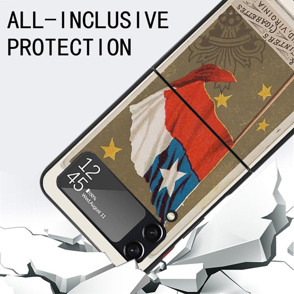 Chile Flag Black Phone Case For Samsung ZFlip7 ZFlip6 ZFlip5 ZFlip4 ZFlip3 5G Hard Protective Galaxy Z Flip 3 4 5 6 7