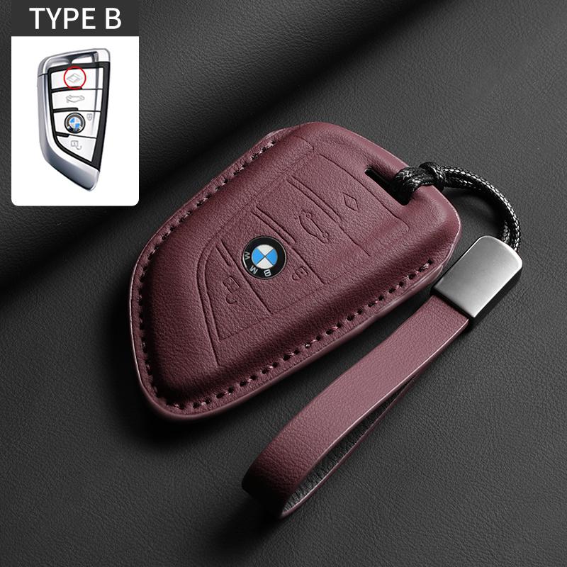Leather Car Key Case Full Flip Shell For BMW 1 3 5 7 Series 320i 530i 550i F20 F15 F16 F48 G20 G30 G01 G02 G05 G11 X1 X3 X4 X5 NH8