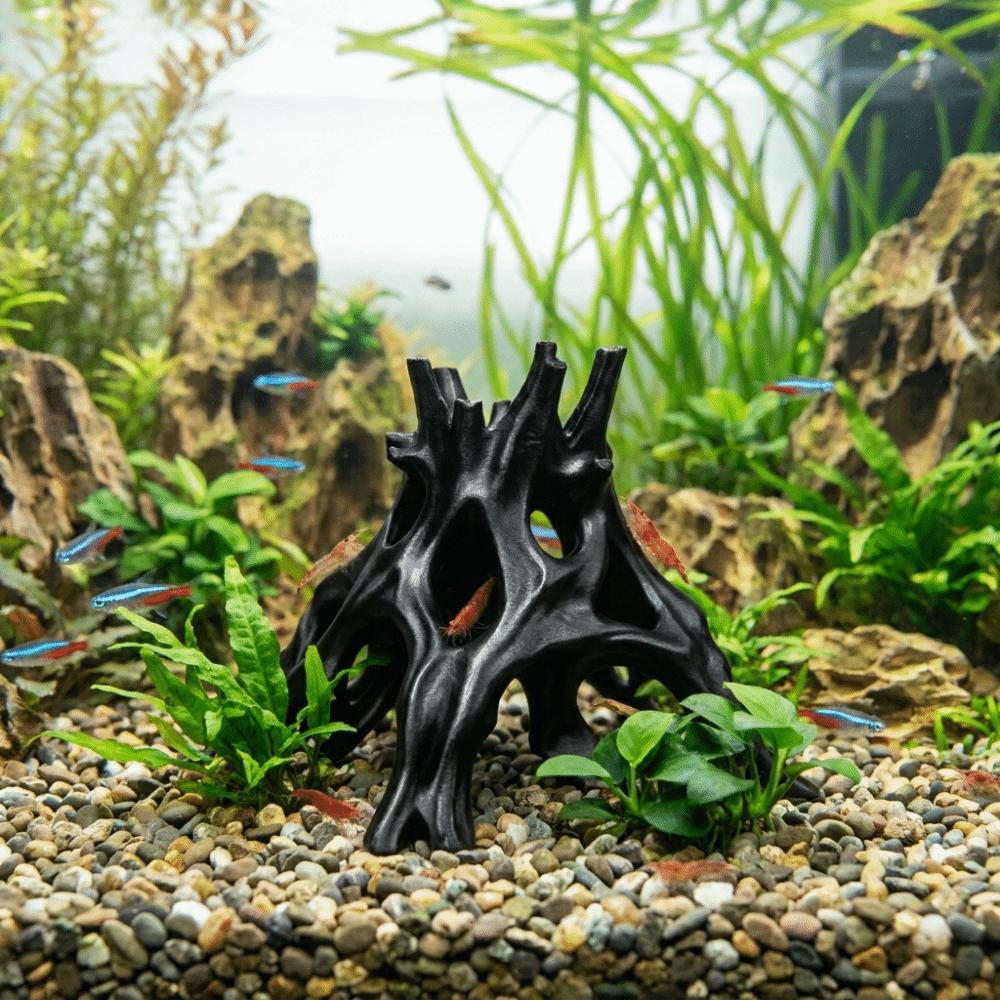 Tree Trunk Aquarium Fish Shelter Plastic Driftwood Landscape Tree Root Caves Terrarium Decor