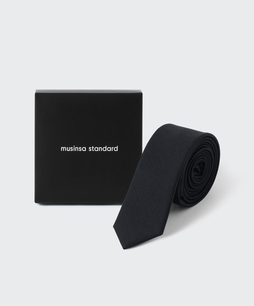 MUSINSA STANDARD Wool Slim Solid Tie [Black]