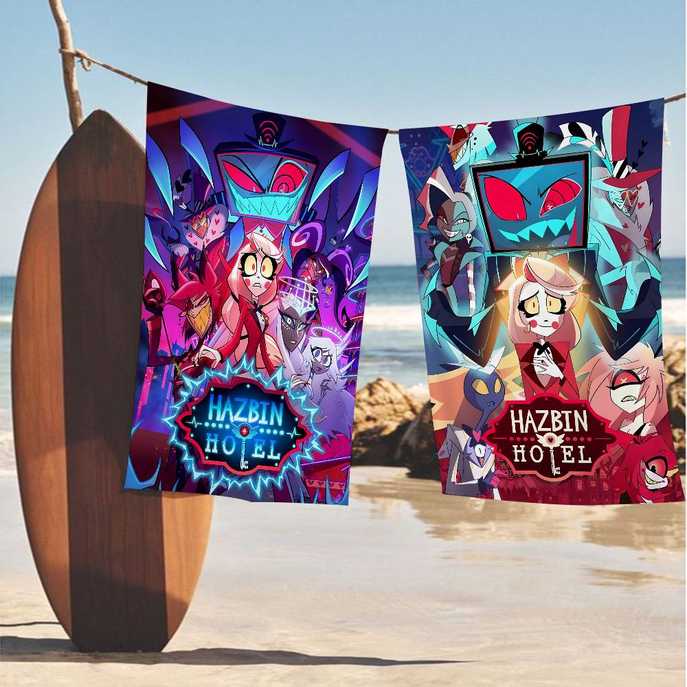 American Anime TV H-Hazbin H-Hotel Bath Towel Microfiber Soft Water Absorbing Breathable For Girl Kids Decorative Beach Towel