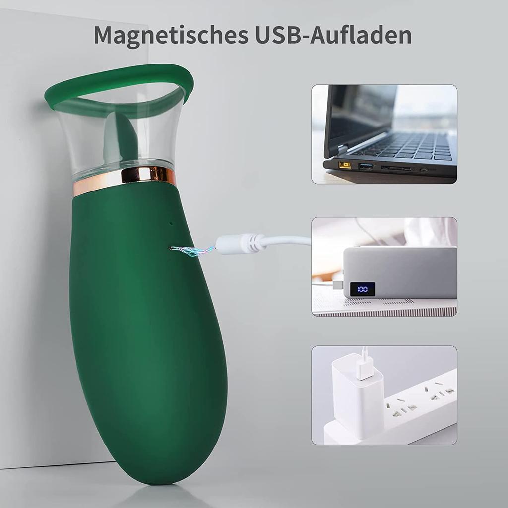 Rechargeable Rotating Licking Tongue Vibrator Nipple Clitoris Stimulation Sucker Toy Lady Licking Tongue Clitoral Woman Sex Toy