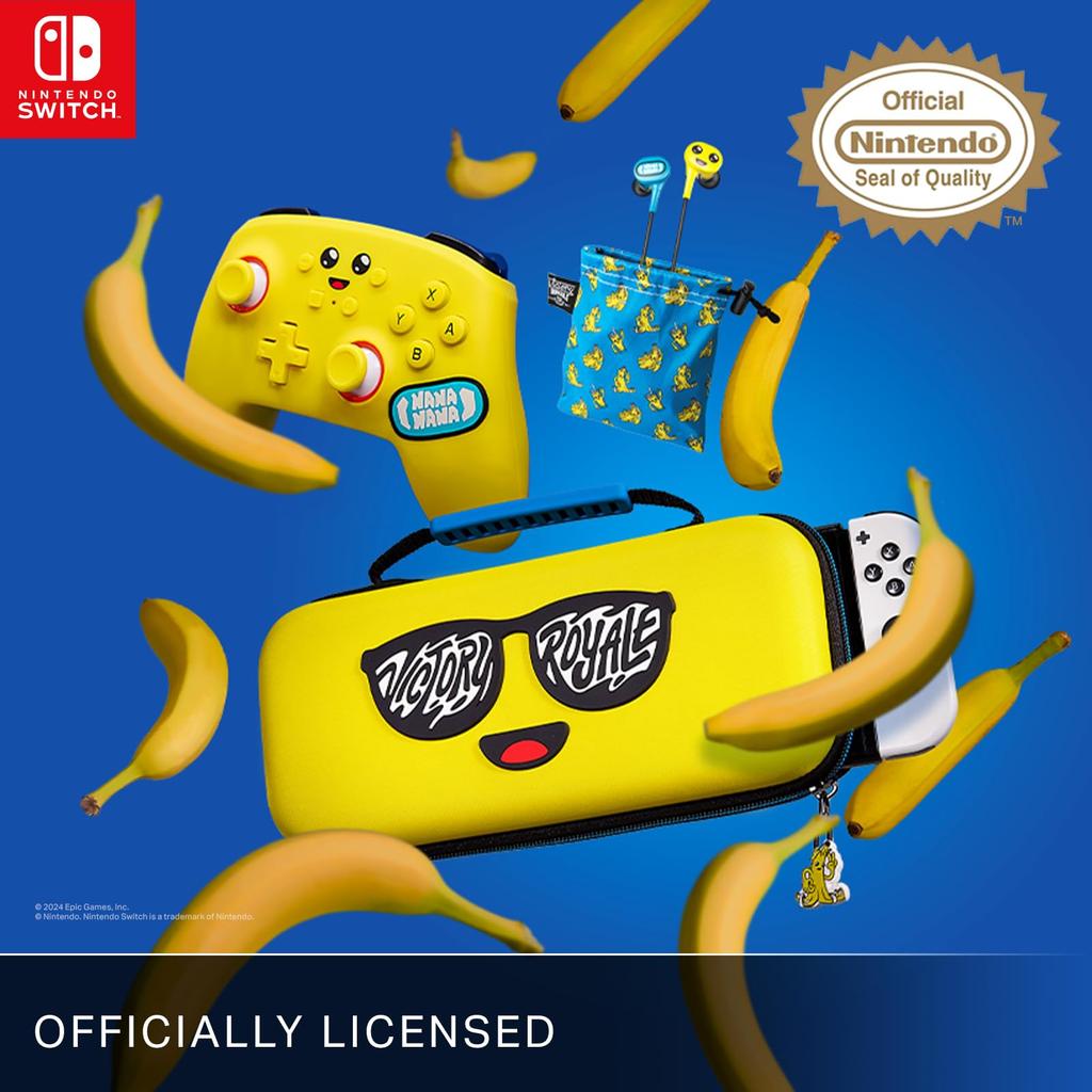 PowerA Wired Earphones for Nintendo Switch Fortnite Officially Bonus Virtual Matching Peely Drawstring Bag – Peely, 3.5mm, Wired, Licensed, Items,