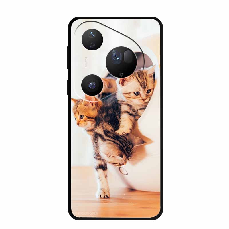 Cover For Huawei Pura 80 Pro Plus Silicone TPU Phone Case for Pura80 pro+ 80 Ultra Para Black Back Soft Protector Cartoon Capa