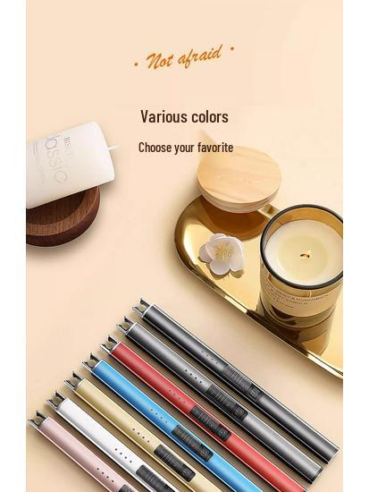 Aroma Candle Lighter: Rechargeable Electric Long-Handle Igniter for Incense & Fireworks.
