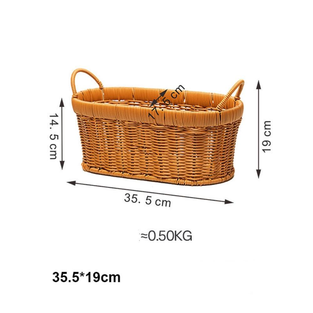 

Портативная плетеная вручную корзина для хранения хлеба 7 стилей контейнер для хранения фруктовая тарелка органайзер для мелочей Brown 35.5*19cm