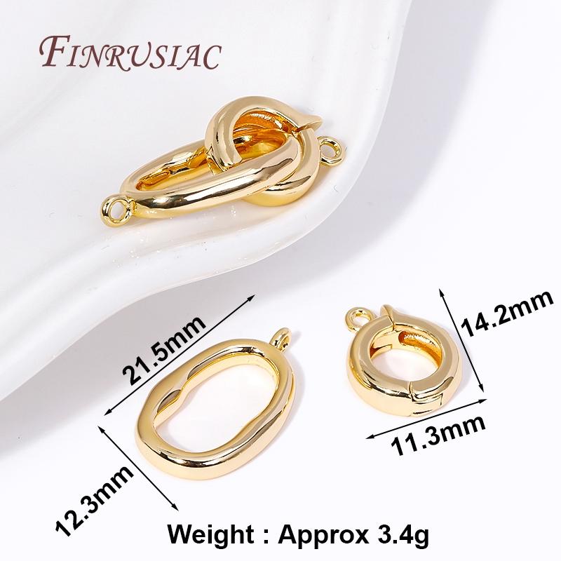 18K Gold Plated Brass Round Connector Clasps For Necklaces Bracelet Jewelry Making Supplies DIY Findings Accessories