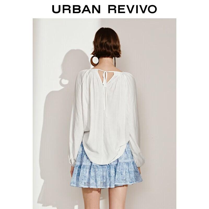 UR Women's Autumn Shirred Tie Loose Blouse