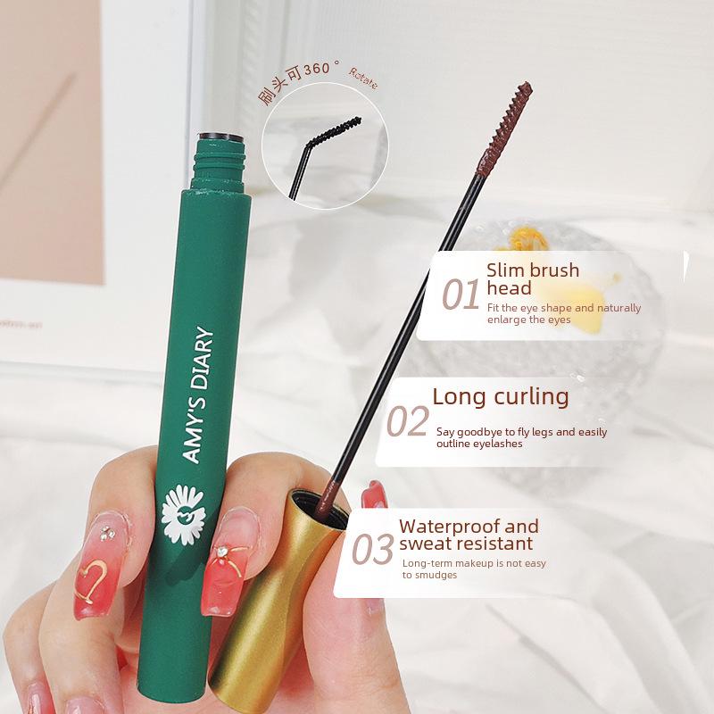 Amy's Diary Curling Mascara: Langanhaltend, wischfest, wasserfest, schweißfest, mit dünnem Wimpernprimer-Pinsel.