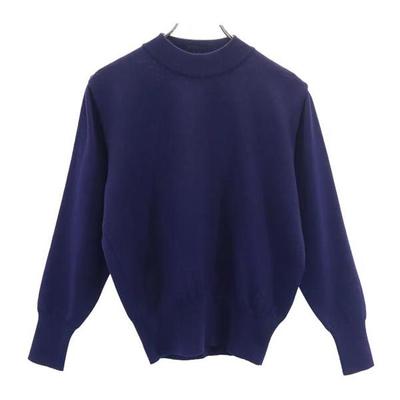 90s Old Wool Logo Embroidery Long Sleeve Sweater Knit Women Used